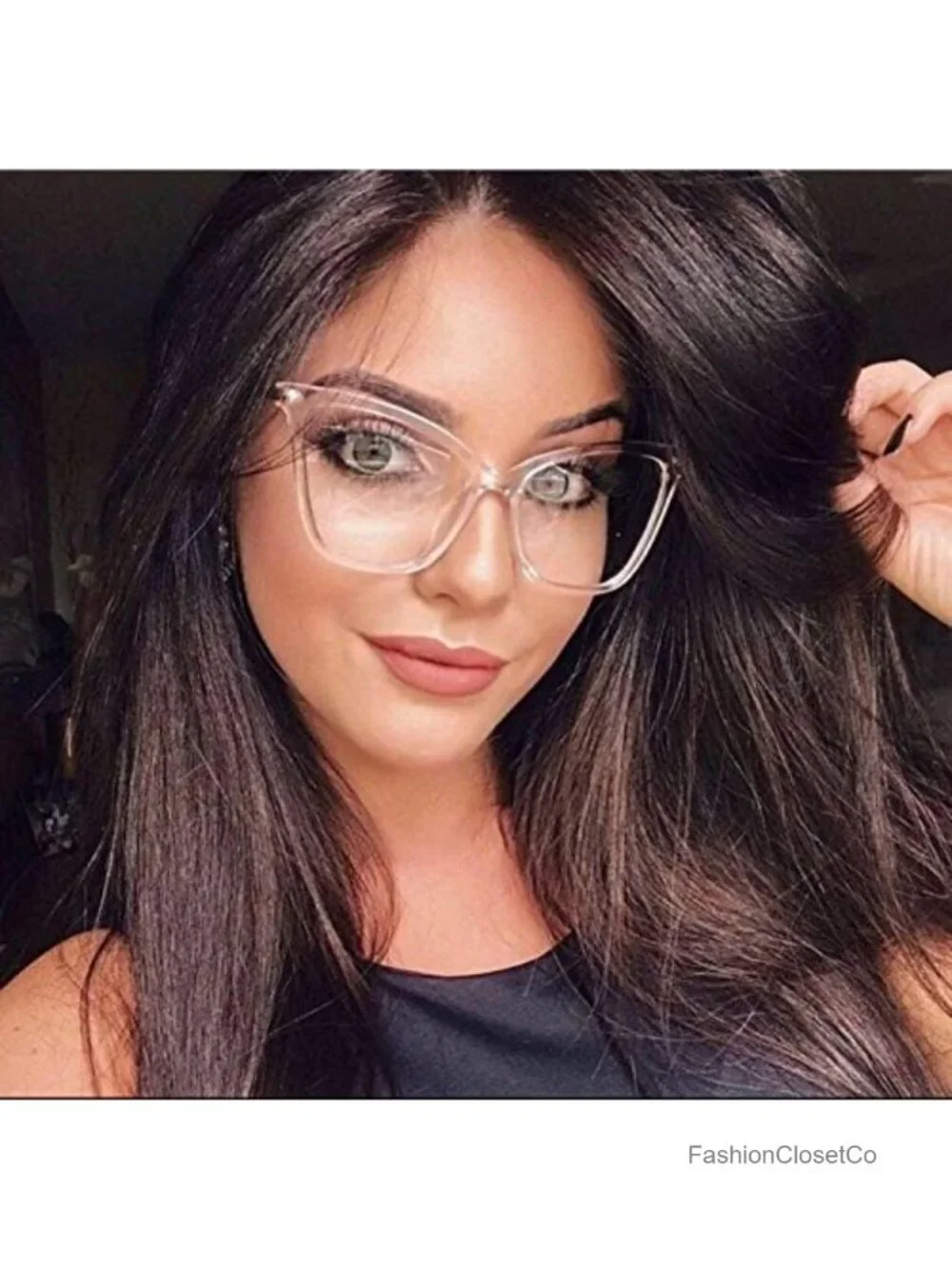 Oversized Cat Eye Glasses Frame with Clear Lenses for Women